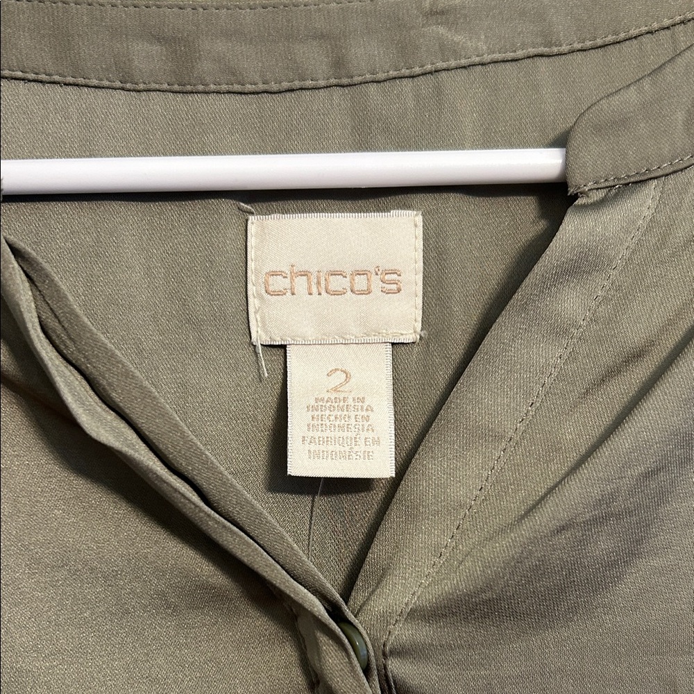 NWT Chico's Olive Tunic with Lace Hem Size 12 - Picture 2 of 7